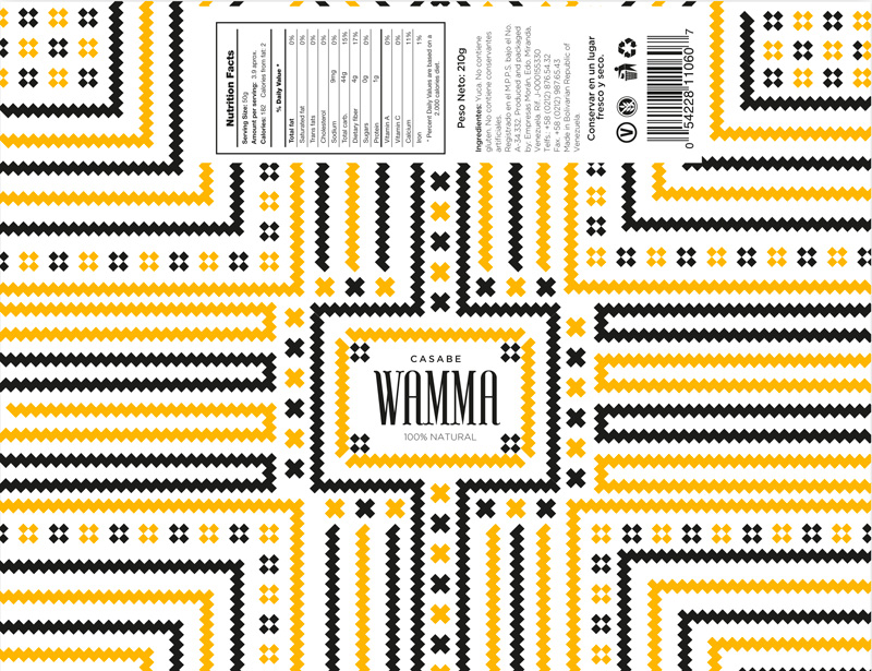 Casabe Wamma, de Loreley Videla. Master en Diseño de Packaging de ELISAVA, 2014-2015.